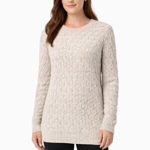 Buff Combo Cable Knit Tunic Sweater Womens XL 1326365 NWT